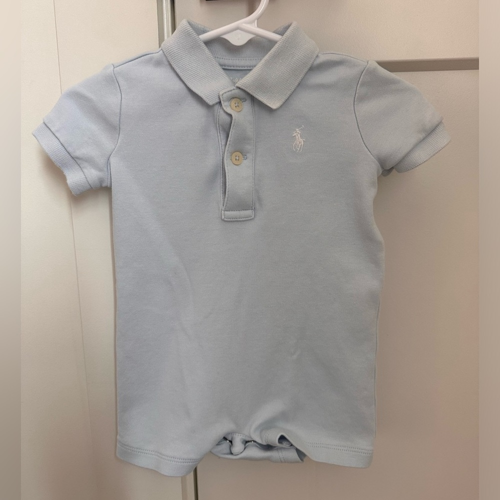 3m baby blue Ralph Lauren bodysuit